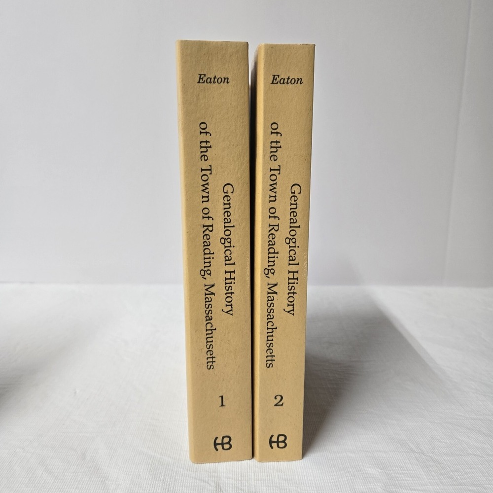 Genealogical History of the Town of Reading Mass by Lilley Eaton 2 Volumes